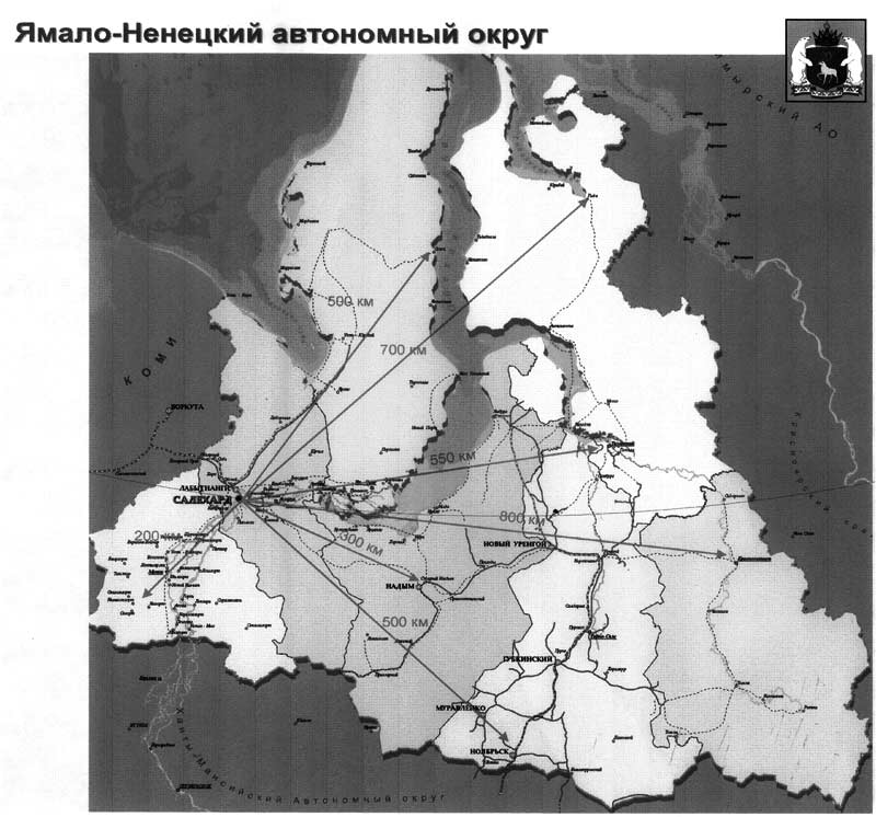 карта ЯНАО